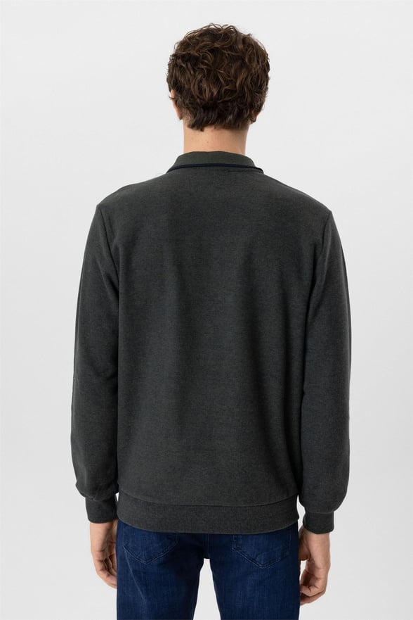 Haki Regular Düz Polo Yaka Triko