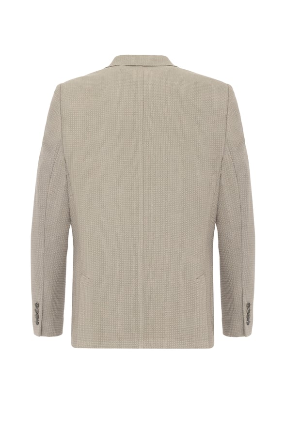 Haki Slim Fit Desenli Mono Yaka 6 Drop Ceket