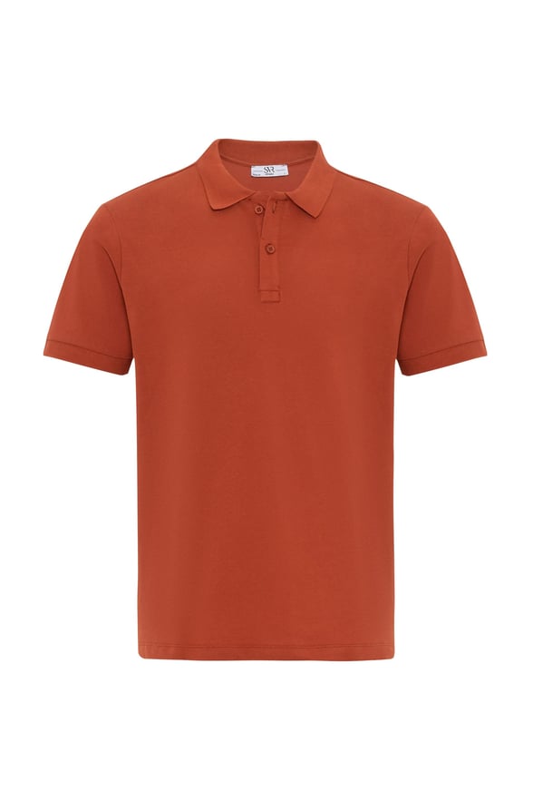 Kiremit Regular Armürlü Polo Yaka Tişört