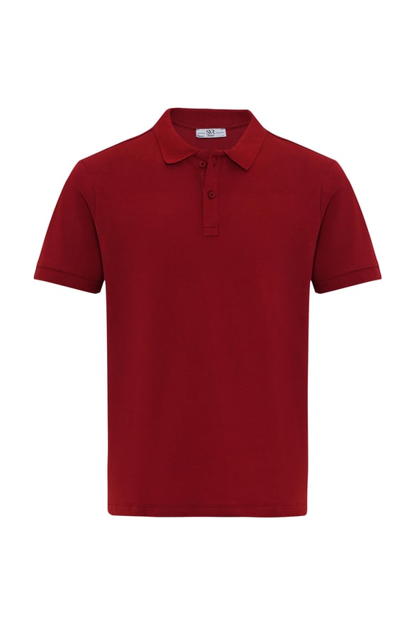 Koyu Bordo Regular Armürlü Polo Yaka Tişört