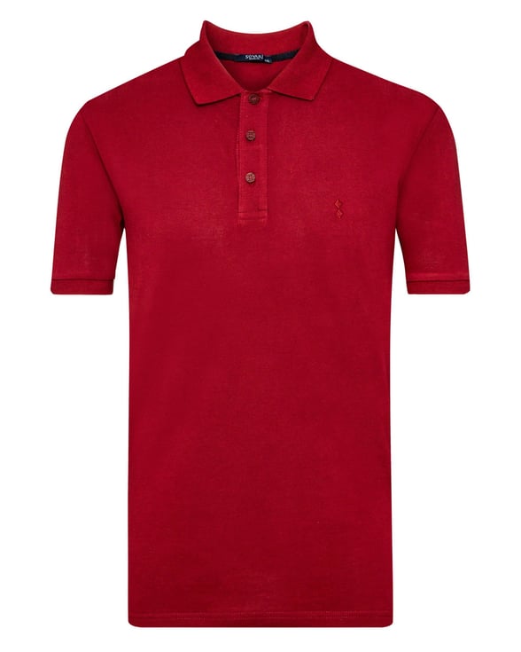 Koyu Bordo Regular Armürlü Polo Yaka  Tişört