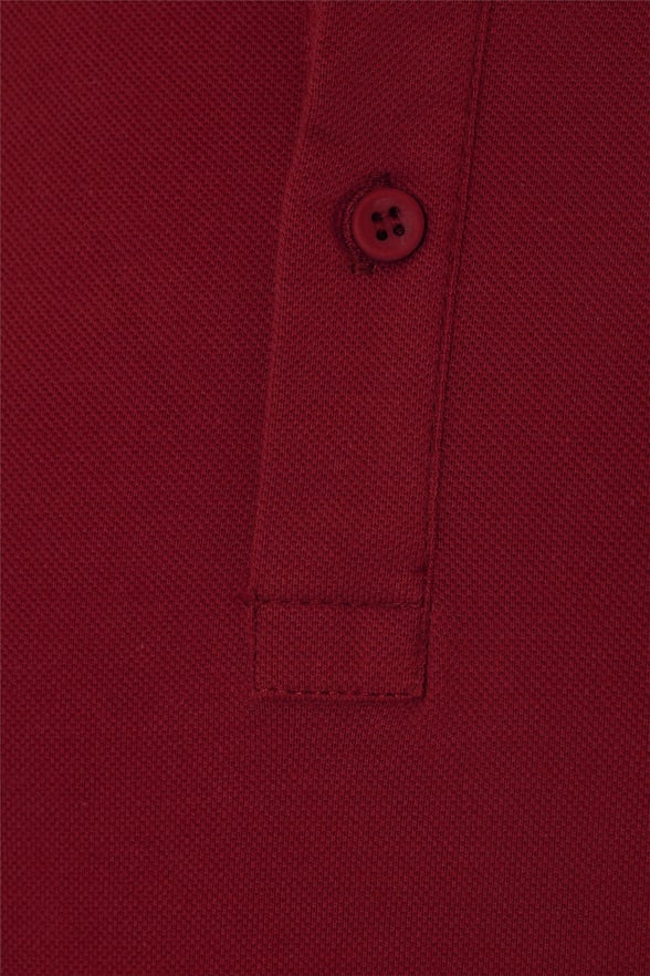 Koyu Bordo Regular Armürlü Polo Yaka Tişört