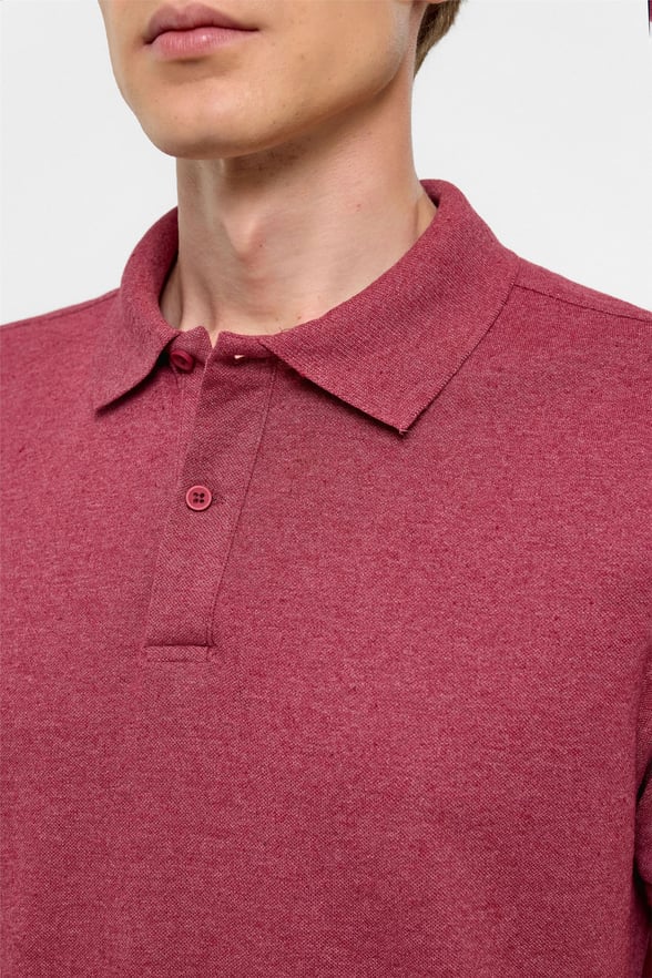 Koyu Bordo Regular Armürlü Polo Yaka Tişört