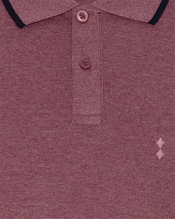 Koyu Bordo Regular Armürlü Polo Yaka  Tişört