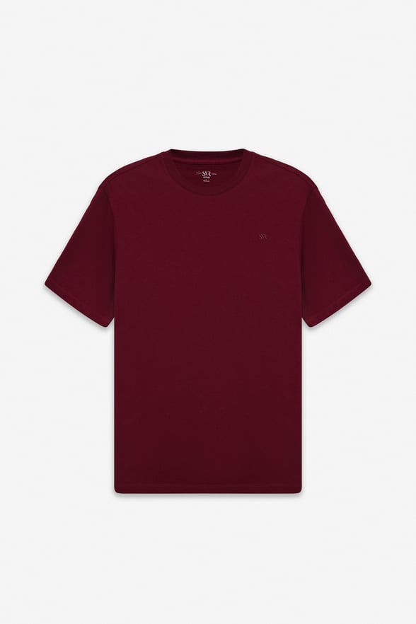 Koyu Bordo Regular Düz Baskısız Pike Bisiklet Yaka Yıkamalı Tişört