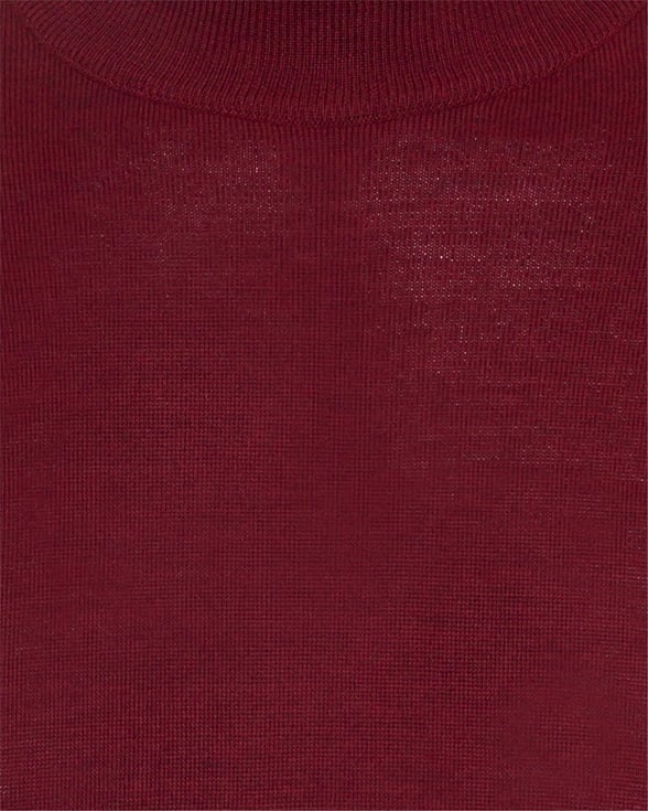 Koyu Bordo Regular Düz Yarım Balıkçı Yaka  Triko