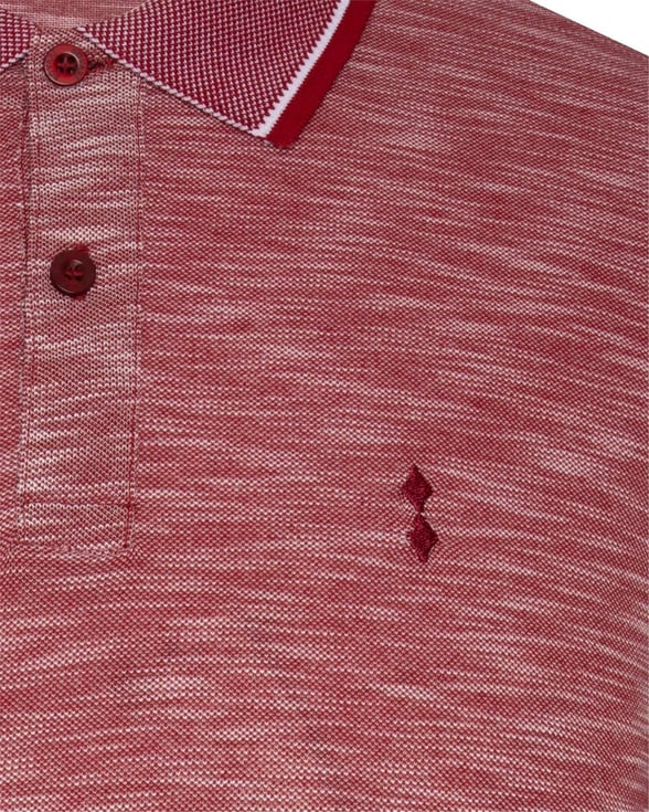 Koyu Bordo Slim Armürlü Polo Yaka  Tişört