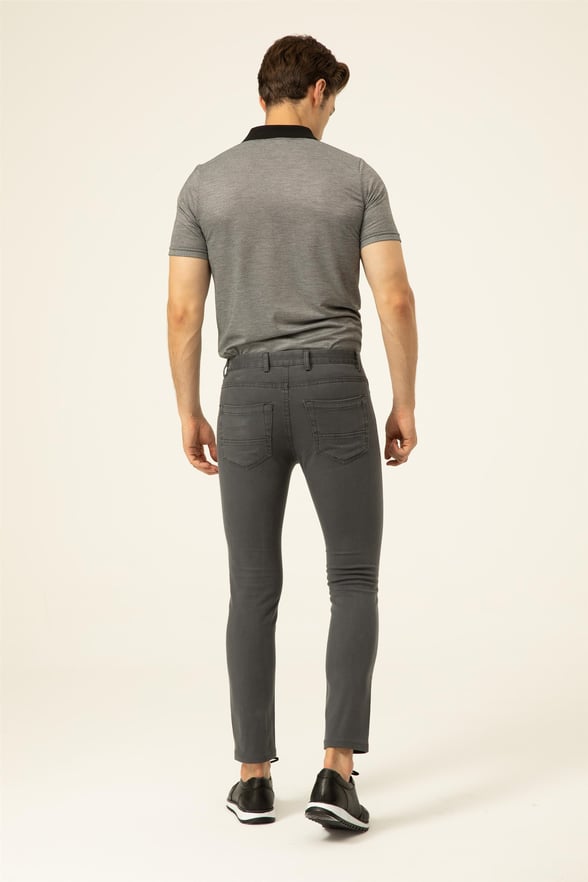 Koyu Gri Slim Denim   Pantolon