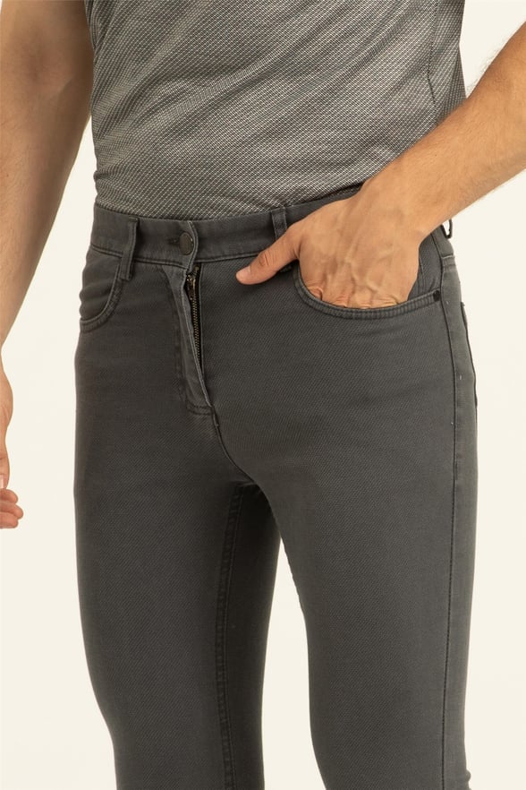 Koyu Gri Slim Denim   Pantolon