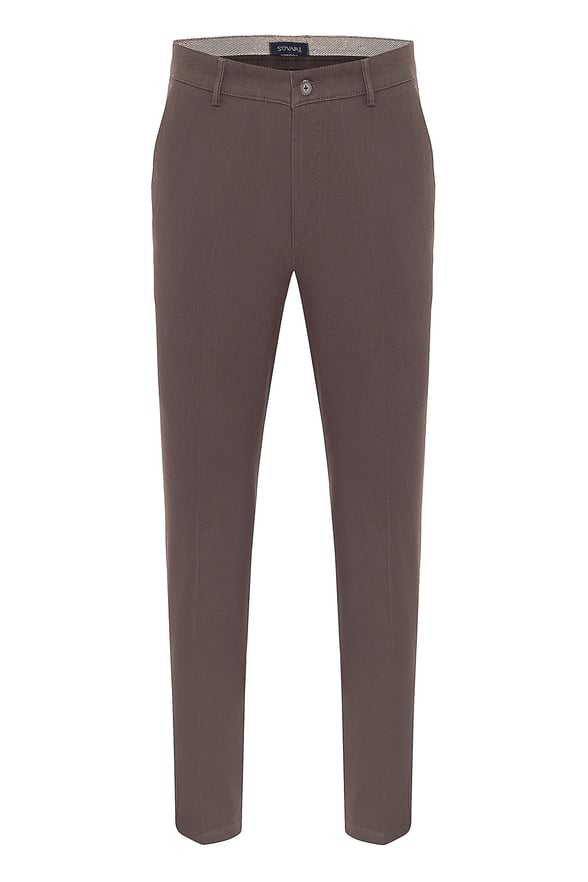 Koyu Kahve Regular Armürlü   Pantolon