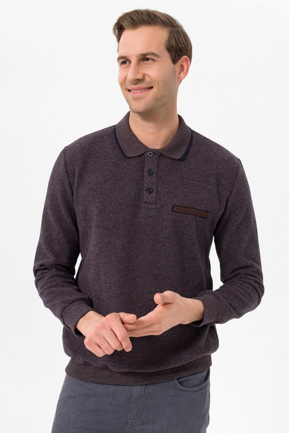 Koyu Kahve Regular Düz Polo Yaka  Triko