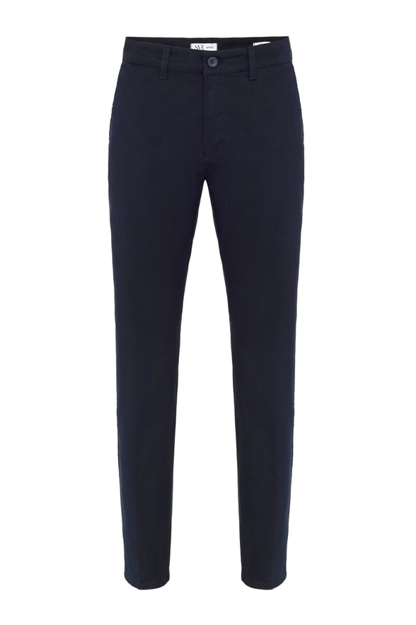 Lacivert Regular Armürlü Chino Pantolon