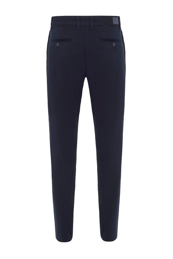 Lacivert Regular Armürlü Chino Pantolon