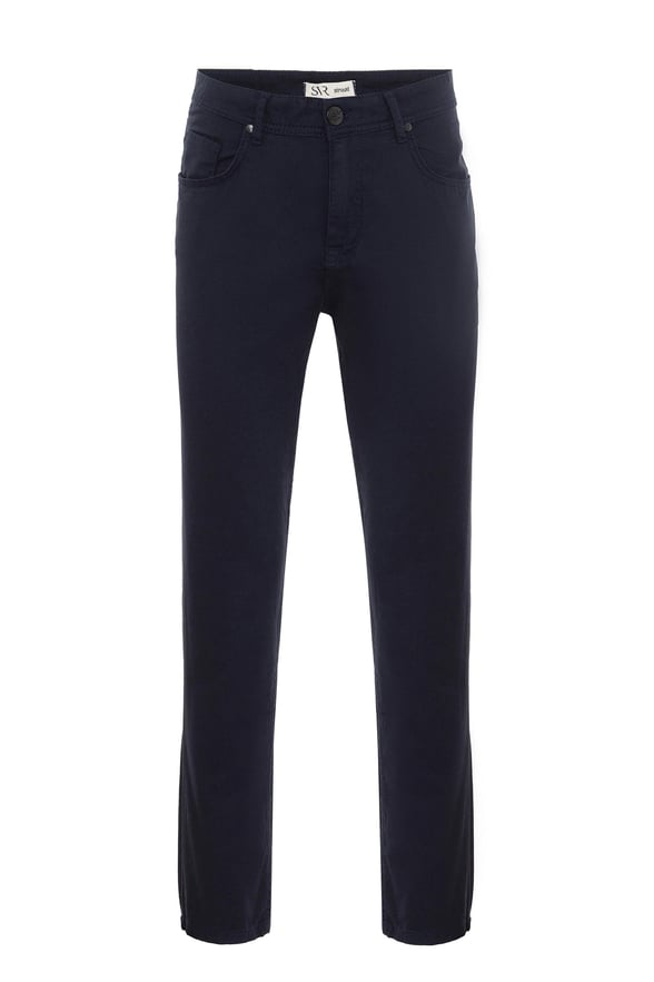 Lacivert Regular Armürlü Pantolon