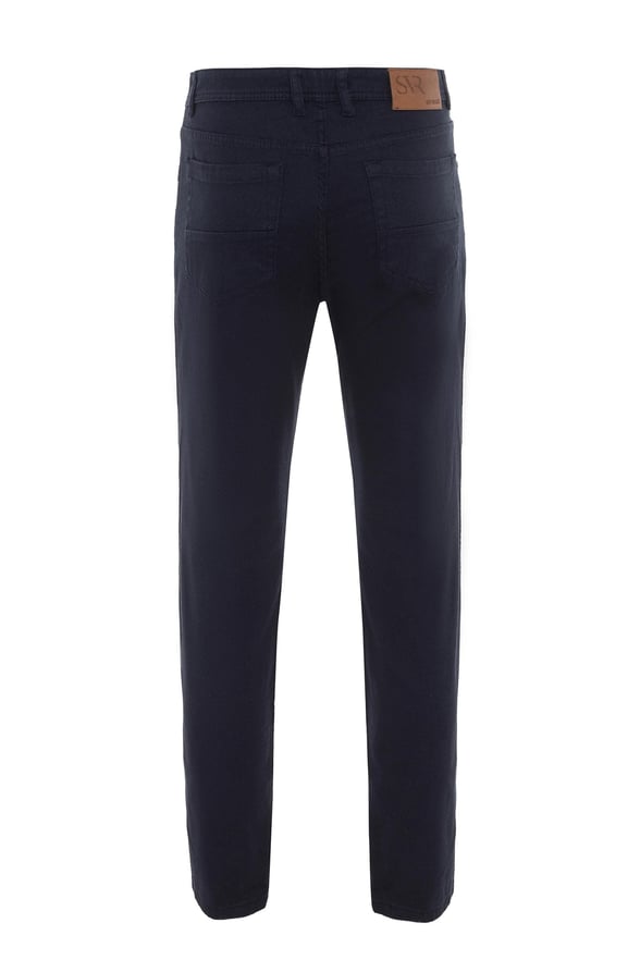 Lacivert Regular Armürlü Pantolon