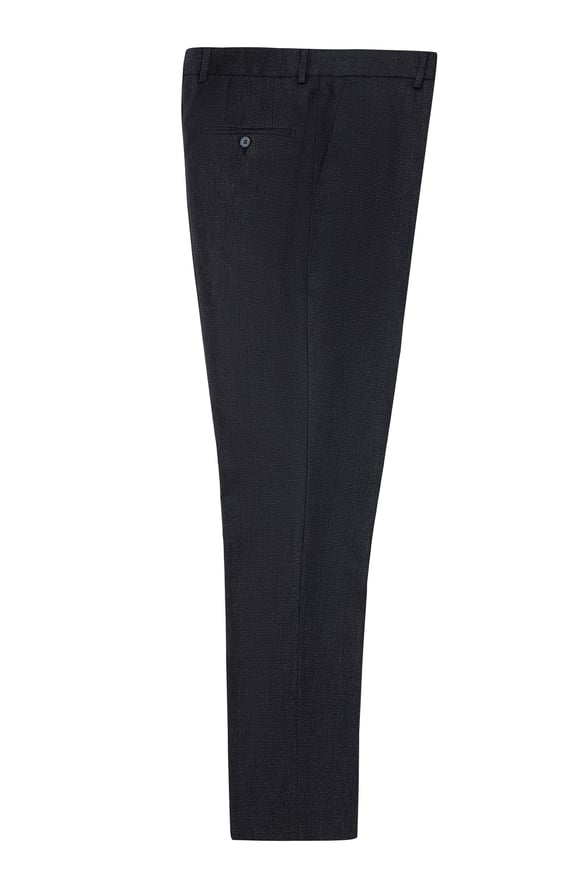 Lacivert Regular Armürlü Pantolon