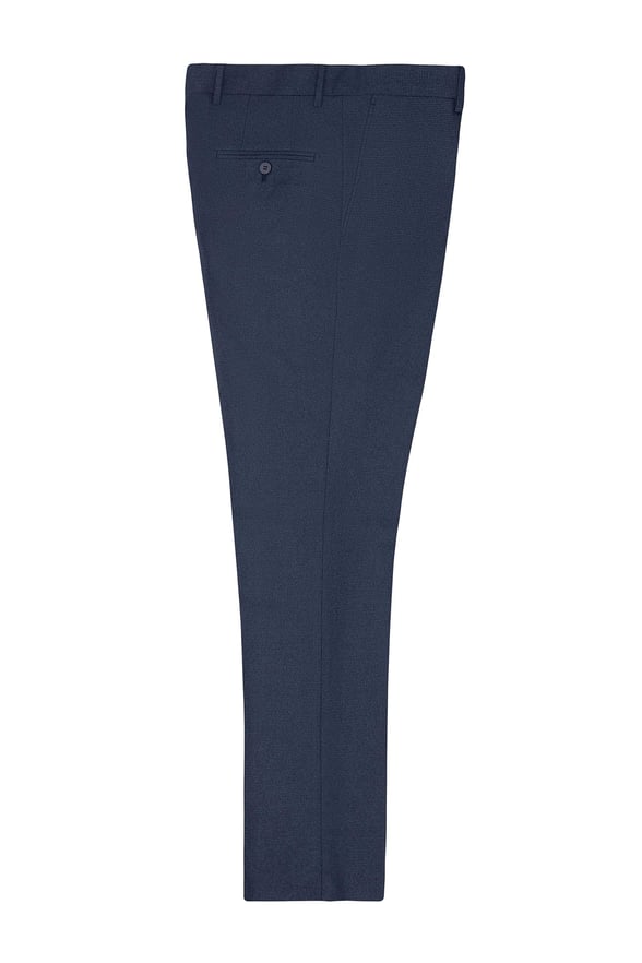 Lacivert Regular Armürlü   Pantolon