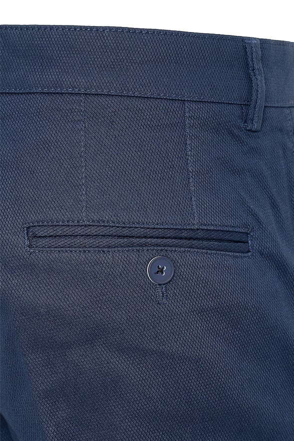 Lacivert Regular Armürlü   Pantolon