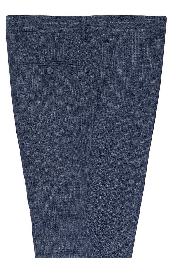 Lacivert Regular Armürlü   Pantolon