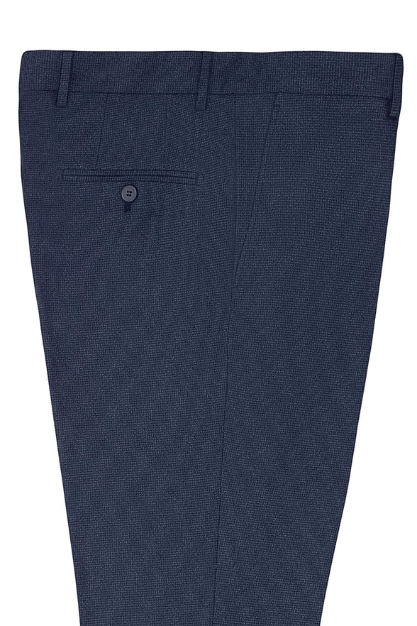 Lacivert Regular Armürlü   Pantolon