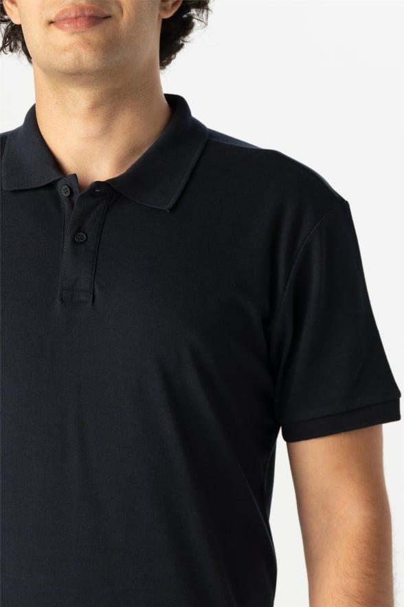 Lacivert Regular Armürlü Polo Yaka  Tişört