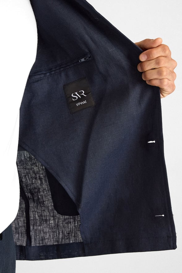 Lacivert Regular Bebe Yaka Düz Poplin Torba Cep 4 Drop Spor Ceket