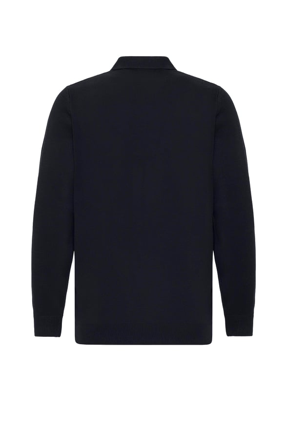 Lacivert Regular Desenli Polo Yaka Triko