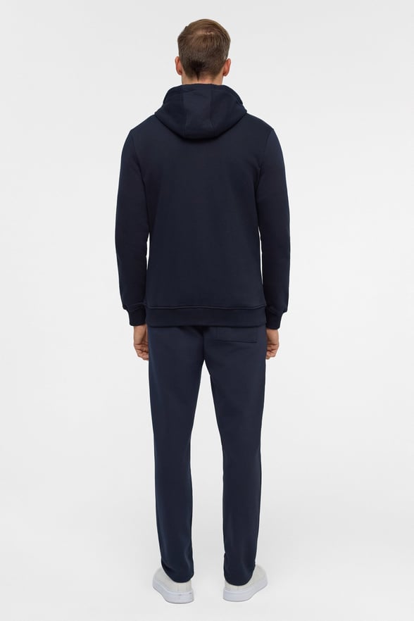 Lacivert Regular Düz Bisiklet Yaka Fermuarlı Sweatshirt