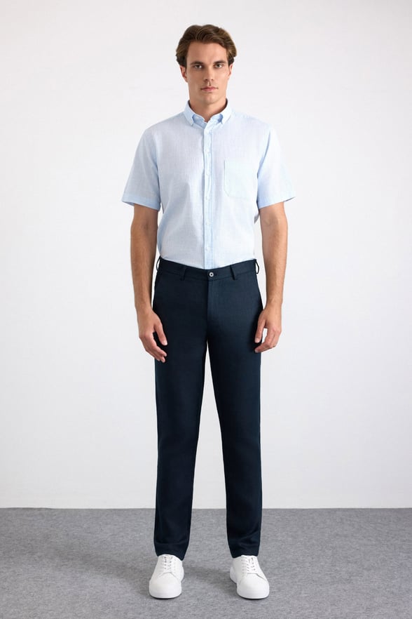 Lacivert Regular Düz Düz Normal Bel Standart Jogger Pantolon