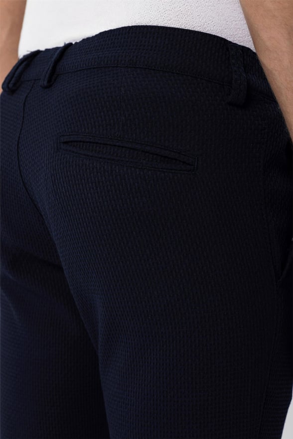 Lacivert Slim Armürlü   Jogger Pantolon