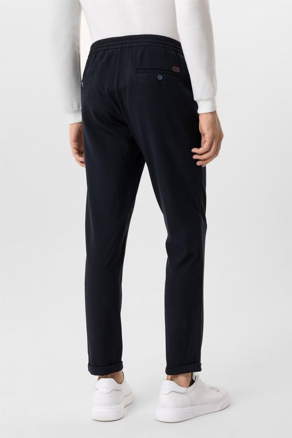 Lacivert Slim Armürlü Jogger Pantolon