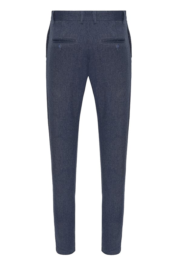 Lacivert Slim Armürlü   Pantolon
