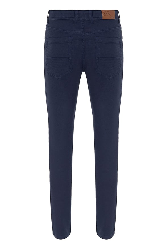 Lacivert Slim Armürlü   Pantolon