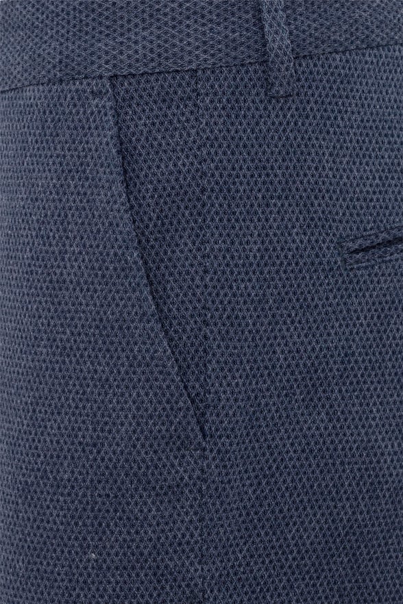 Lacivert Slim Armürlü   Pantolon