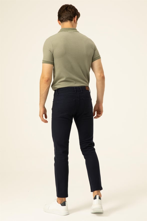 Lacivert Slim Armürlü   Pantolon