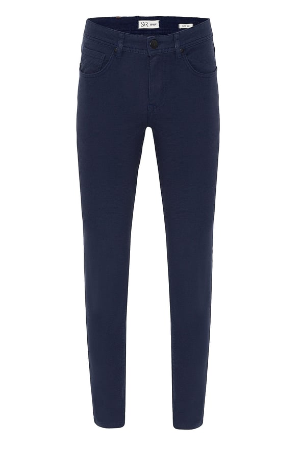 Lacivert Slim Armürlü   Pantolon