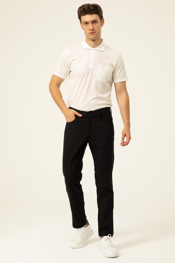 Lacivert Slim Armürlü   Pantolon