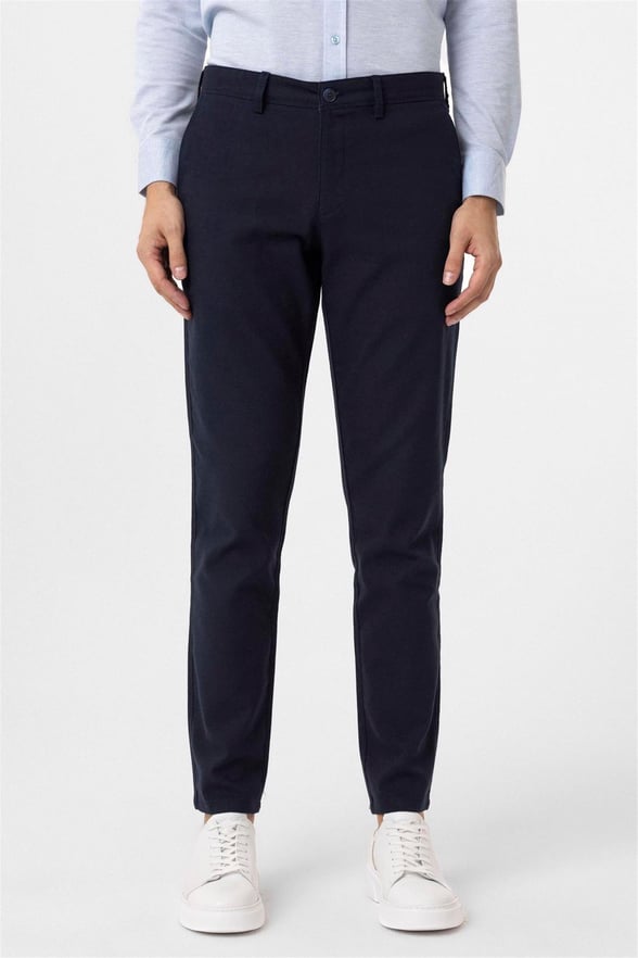 Lacivert Slim Armürlü Pantolon
