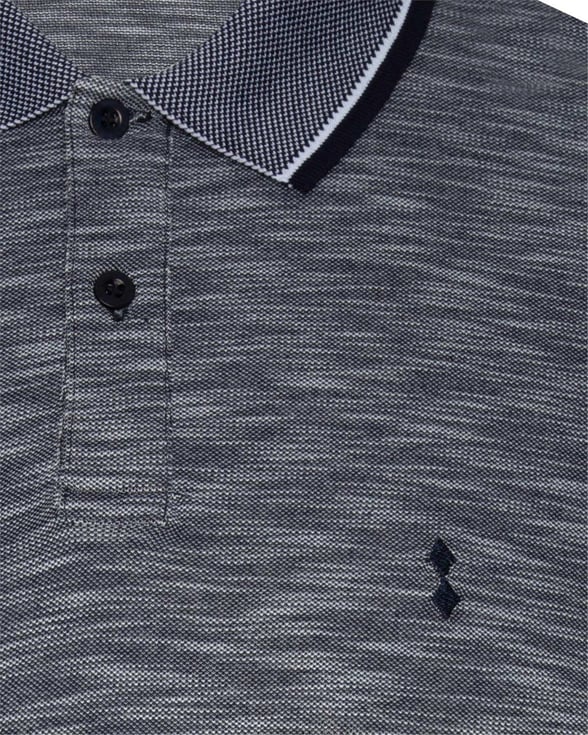 Lacivert Slim Armürlü Polo Yaka  Tişört