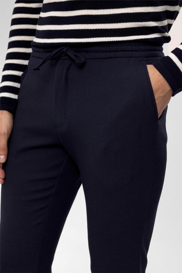Lacivert Slim Desenli   Jogger Pantolon