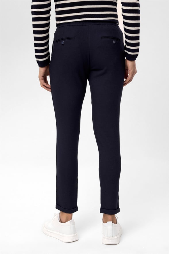Lacivert Slim Desenli   Jogger Pantolon