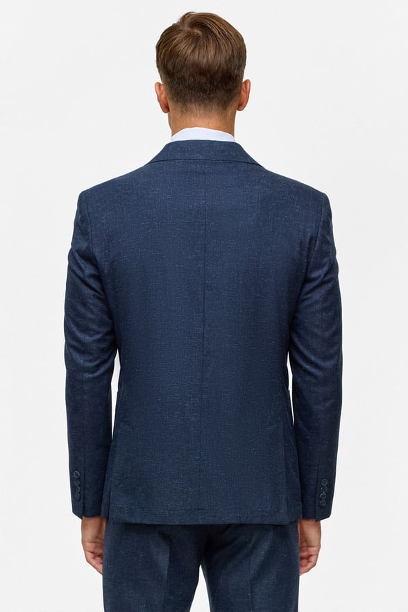 Lacivert Slim Desenli Mono Yaka 6 Drop Takım Elbise