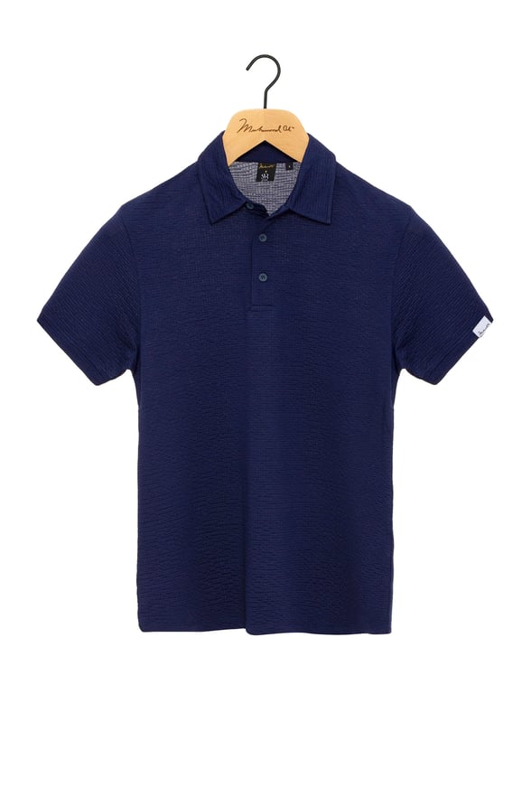 Lacivert Slim Desenli Polo Yaka Tişört