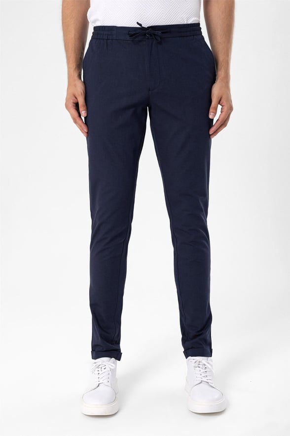 Lacivert Slim Düz   Jogger Pantolon