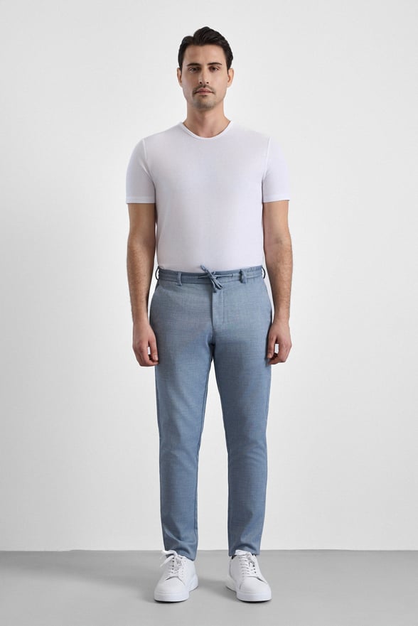 Lacivert Slim Düz Jogger Pantolon