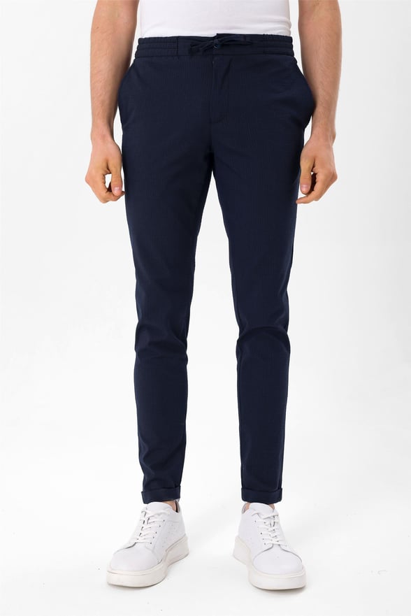 Lacivert Slim Düz   Jogger Pantolon