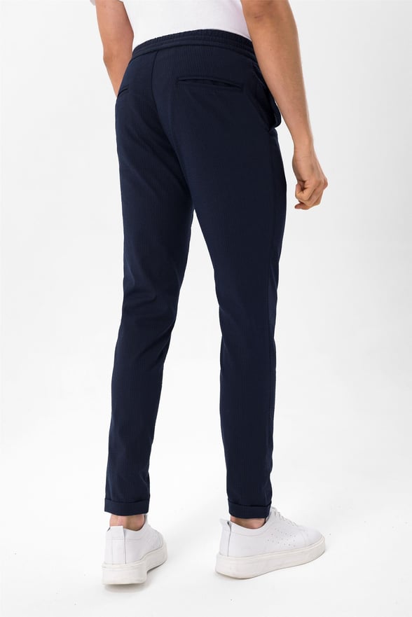 Lacivert Slim Düz   Jogger Pantolon