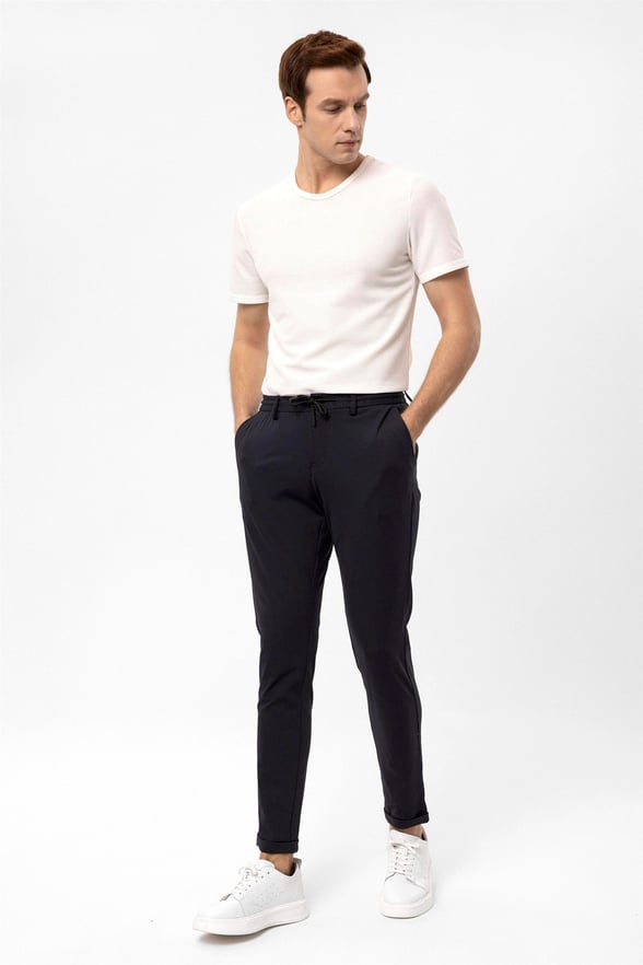 Lacivert Slim Düz   Jogger Pantolon