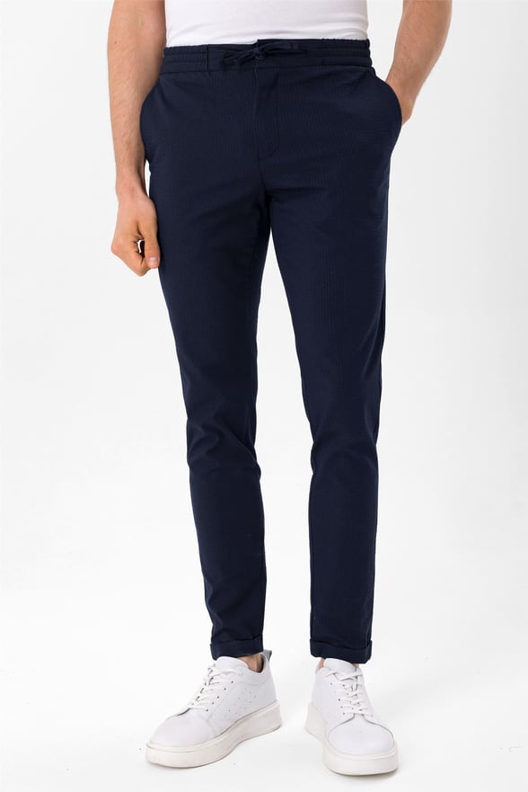 Lacivert Slim Düz   Jogger Pantolon