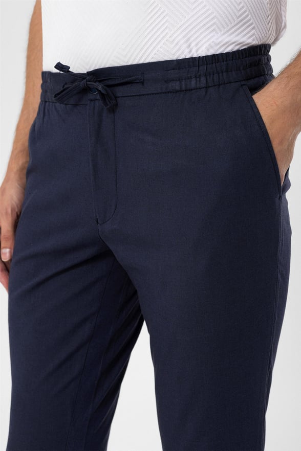 Lacivert Slim Düz   Jogger Pantolon